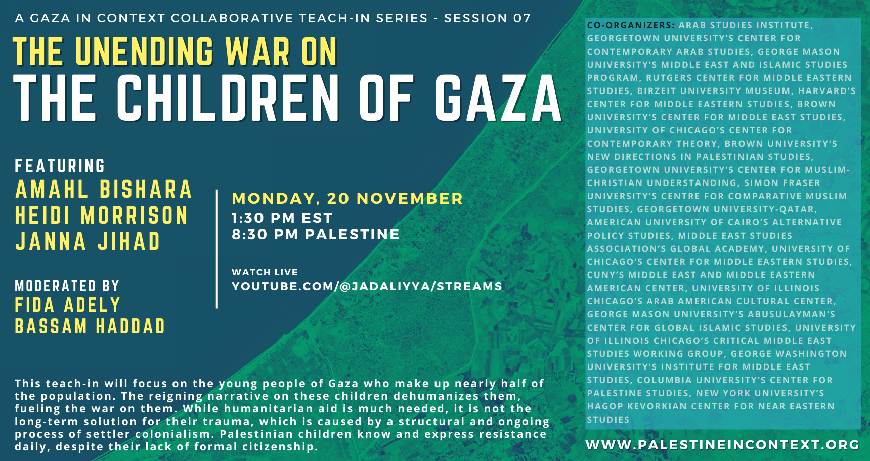 Jadaliyya - Gaza in Context: A Collaborative Teach-In Series — The Unending  War on the Children of Gaza