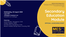 Launch of the MESPI Secondary Education Module (Video)