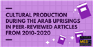 Cultural Production during the Arab Uprisings in Peer-Reviewed Articles (2010-2020)