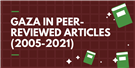 Gaza in Peer-Reviewed Articles (2005-2021)