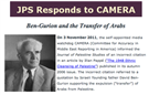 Journal of Palestine Studies Responds to CAMERA: David Ben-Gurion and the Transfer of Arabs