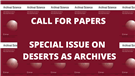 Call for Papers: Archival Science Special Issue on Deserts as Archives