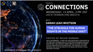 Connections Episode 33: The Struggle for Human Rights in the Middle East with Sarah Leah Whitson (13 April)