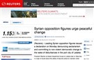 The Meaning of "Syrian Opposition Figures Urge Peaceful Change" Story from Reuters
