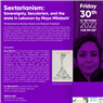 Sextarianism: Sovereignty, Secularism, and the state in Lebanon by Maya Mikdashi (30 September)