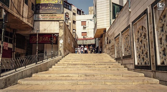 [Next to Abu Noor Mosque, Rukn al-Din, Damascus. 9 September 2014. From Lens Young Dimashqi.]