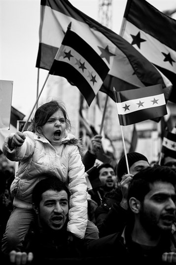 [Demonstration for Syria, Berlin, March 2015. Image by Thorsten Strasas, via Flickr.]