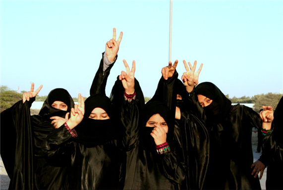 Protests in Bahrain (Image via Al Jazeera's Sara Hassan.)