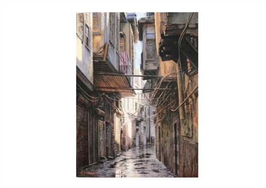 لوحة للفنان السوري منصور الحناوي