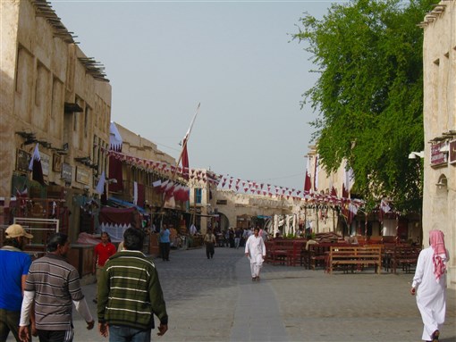 View from Souq Waqif in Central Doha, December 2013