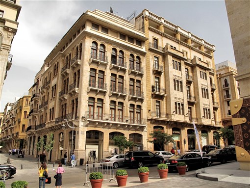 Restored buildings in downtown Beirut, by Francisco Anzola via Wikimedia Commons