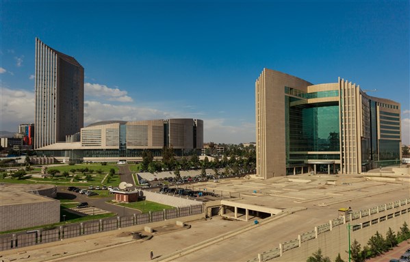 The Headquarters Building of the African Union (AU) in Addis Ababa, Ethiopia. Image by christianthiel.net via Shutterstock.