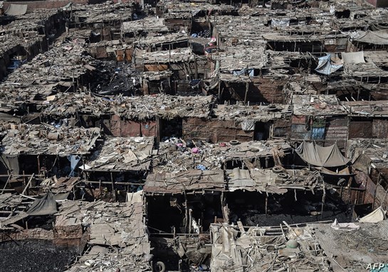 A general view of Ezbet al-Nakhl, a shanty town north of the Egyptian capital Cairo via AFP