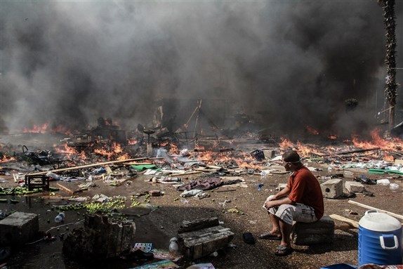 Around 800 people were killed in Rabaa Square as the military dispersed a pro-Morsi sit-in (via TIME/ Mosa’ab Elshamy)