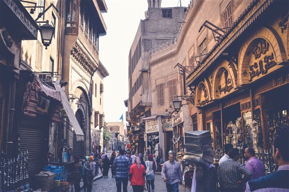 People walking on Muizz street, Cairo (2017). Image by aaelrahman89 via Shutterstock.