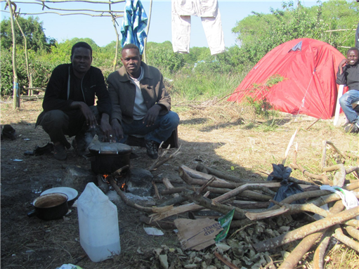 Sudanese migrants in the Calais camp in France. Photo by Michal Bělka, via Wikimedia Commons.