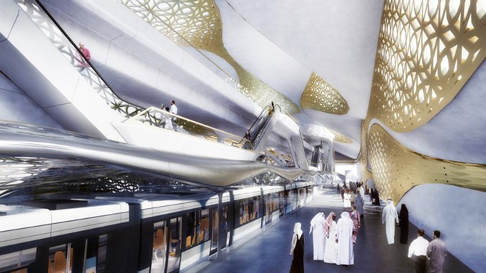 [King Abdullah Financial District (KAFD) Metro Station, Riyadh. Image from urdesign.it]