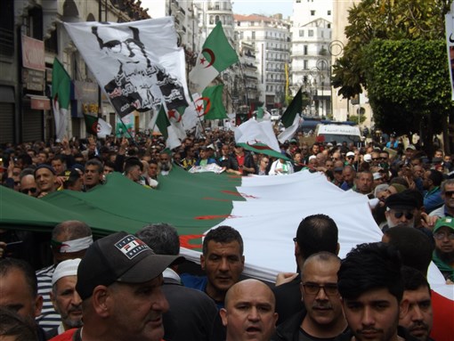 Algiers, Algeria - March 13 2019 : Thousands of people participate in demonstrations against the 