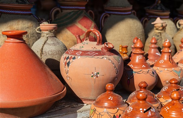 Handicraft pottery from Kabylie, Algeria in terracotta via Shutterstock