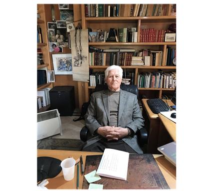 Picture shared by the Abu Dhabi International Book Fair in April 2017 prior to his coming to collect the award in person.