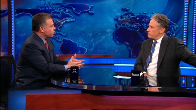 [Screen shot of \"The Daily Show with Jon Stewart.\"]