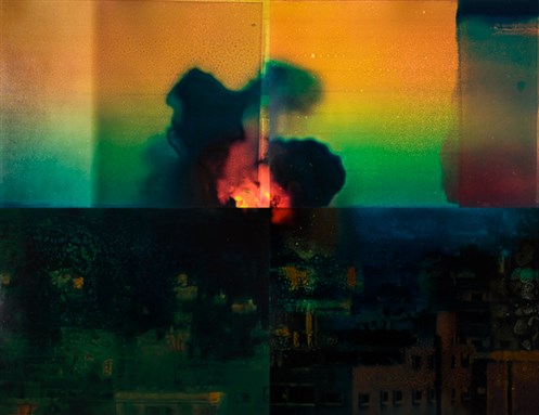 [Paul Qaysi, \"Gaza City, Gaza. July 8, 2014 [201008 DEC 14 Misprint]\" 2014. Image copyright the artist.]