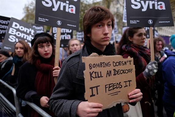 [Powerful message about the war in Syria. Image by Alisdare Hickson via Flickr]