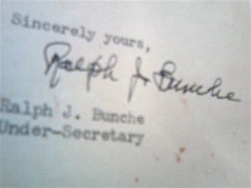 [Autograph of Ralphe J. Bunche. Digitalization by Hindustanilanguage]