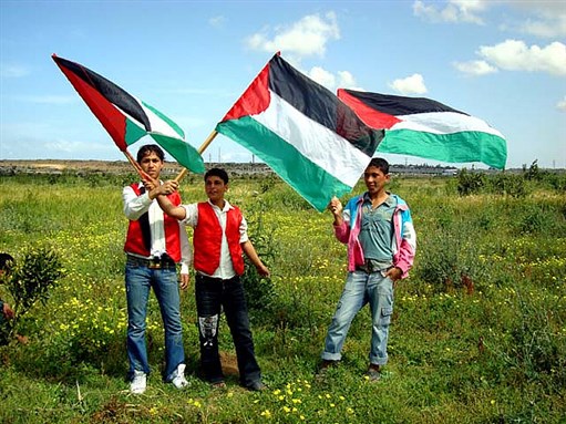 [Land Day in Beit Hanoun, Gaza. Photo by the International Solidarity Movement, Palestine.]