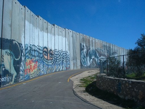 [A view of the separation wall in the West Bank, Palestine. Image by Wall in Palestine (Flickr)]