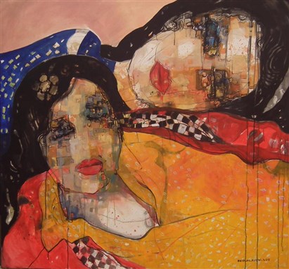 [Painting by Syrian artist Aula al-Ayoubi.]