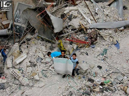 [Children in Babila. 5 June 2013. From Lens Young Dimashqi.]