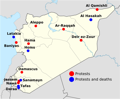 [Syria protests and casualties. Image from google.com]
