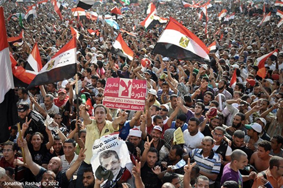 [Muslim Brotherhood`s Mohamed Morsi announced Egypt`s president. Image originally posted to Flickr by Johnathan Rashad.]