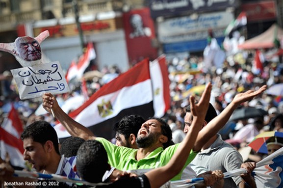[Celebrations began after Mohamed Morsi`s victory of the presidential elections in Egypt this past month. Image originally posted to Flickr by Johnathan Rashad.]