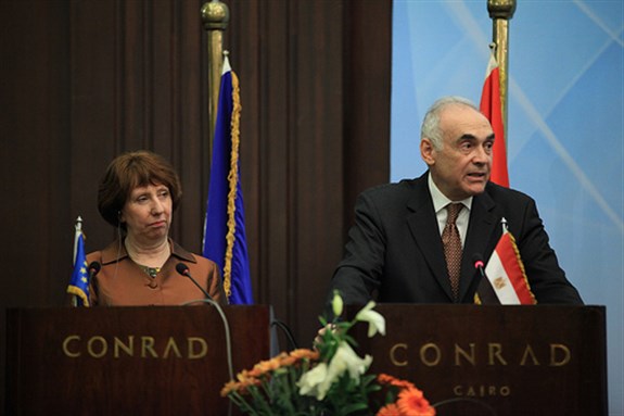 [A joint press conference in Cairo for Egyptian economic and political reforms was held on November 14th. Image originally posted to Flickr by European External Action Service.]
