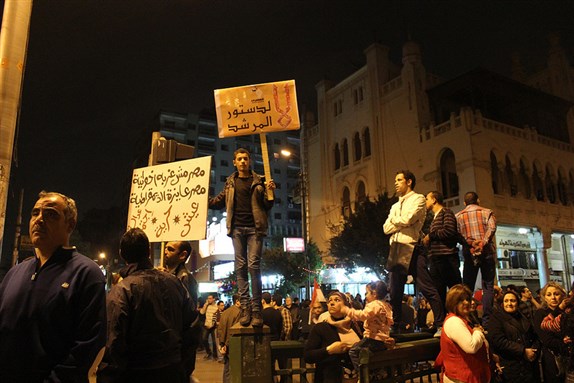 [Protest at the Presidential Palace in 2012 December. Image by Gigi Ibrahim.]