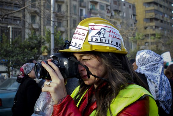 [The anti-sexual harassment march to Tahrir on February 6. Image originally posted to Flickr by Gigi Ibrahim.]