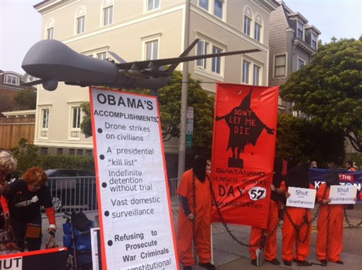 [Close Guantanamo Protest in San Francisco, California, May 3 2013. Image by Debra Sweet/World Can`t Wait.]