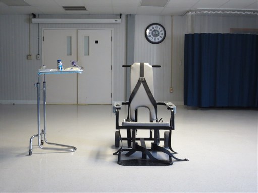 [Force feeding restraint chair. Image by Jason Leopold.]