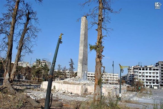 [Campus of Khalidd Ibn Al-Waleed Mosque. Homs 16 July 2013. From Lens of a Young Homsi.]