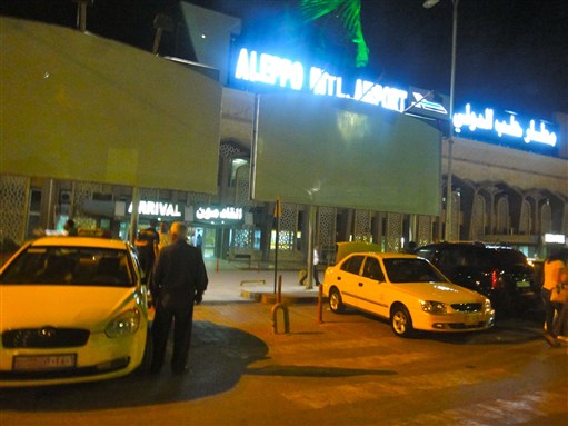 [Outside Aleppo`s Airport. Image by Amal Hanano]