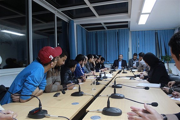 [Youth and bloggers met with Ennahdha members earlier this year. Some now question the party`s commitment to free expression. Image from Ennahdha/Flickr.]