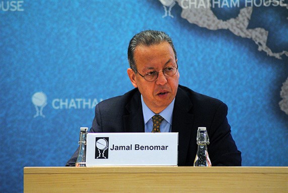 [Jamal Benomar, the UN Special Envoy to Yemen, at a Friends of Yemen meeting. 6 March 2013. Image from flickr/Chatham House.]