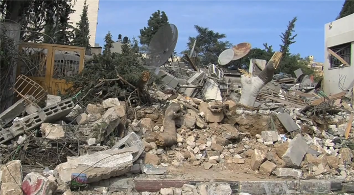 [Destruction in Gaza after Israeli bombardment, part of Operation Pillar of Defense. Image by Scott Bobb. From Wikimedia Commons.]
