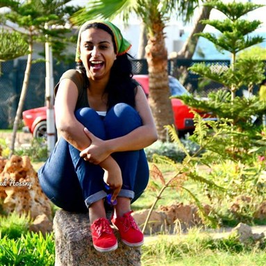 [Mahienour El-Masry. Photo courtesy of Mohamed Hossny via Mahienour El-Masry`s Facebook page.]
