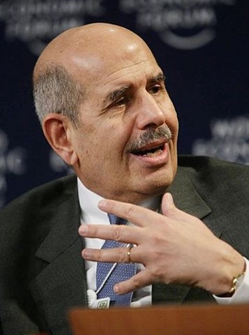 [Mohamed ElBaradei at the World Economic Forum in Davis, Switzerland on 25 January 2007. Image from Wikipedia.]