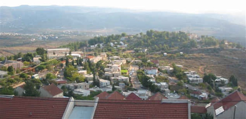 [Elon Moreh, a neighborhood of an Israeli settlement in the West Bank. Image from Wikimedia Commons.]