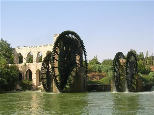 [The Four Wheels, the symbol of Hama. Image from Bara Sarraj.]