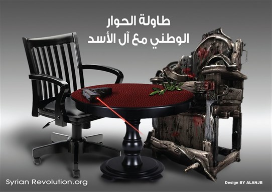 [\"National Dialogue with the Assads.\" Image from SyrianRevolution.org]